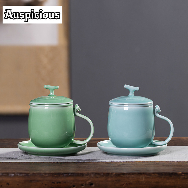 Celadon Ceramic Cup - 400ml azul longquan celadon filtro separador