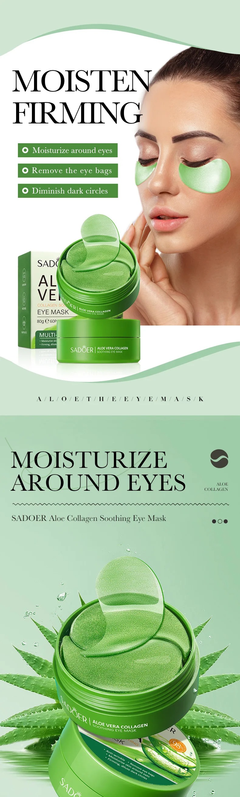 60 pçs aloe vera colágeno másc - Sheet Mask Collagen avaliação e preço